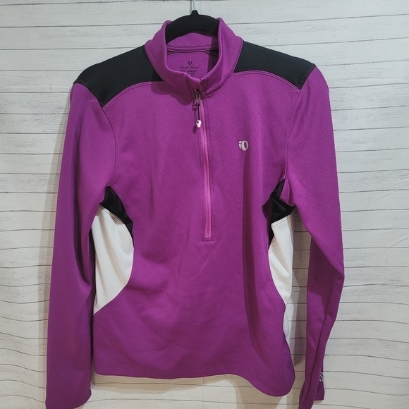 Pearl Izumi Purple & White 1/2 Zip Cycling Pullover Jacket, sz Large - Picture 1 of 8